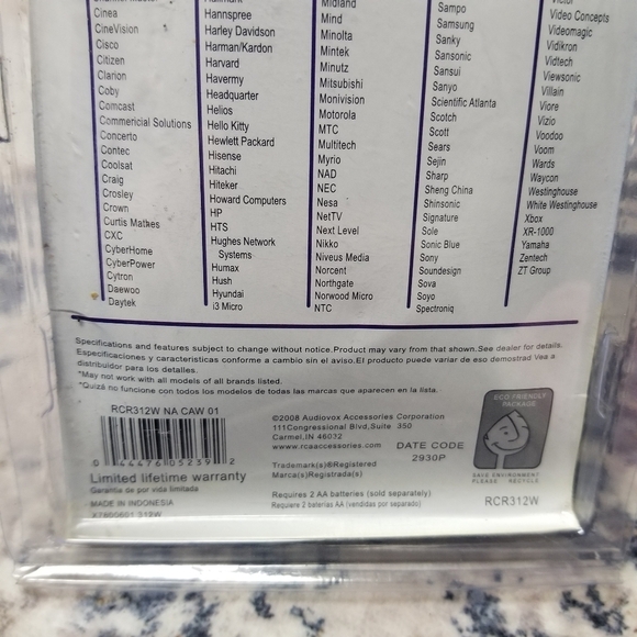 New In Package RCA Universal Remote Control - Picture 10 of 11